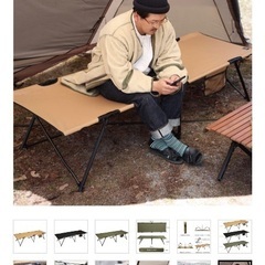 【受け渡し決まりました】クイックキャンプ　フォールディング コット カーキ 2台セットの画像