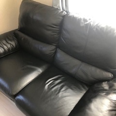 本革リクライニング（片側）ソファの画像
