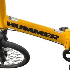 HUMMER ノーパンク 折り畳み自転車 FDB206W-SUS 20インチ 6段変速ギア イエロー 中古の画像