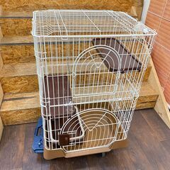 ジ478/  猫ゲージ キャットケージ ペットハウス　2段式 ブ...