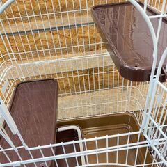 ジ478/  猫ゲージ キャットケージ ペットハウス　2段式 ブラウン 組立必要の画像