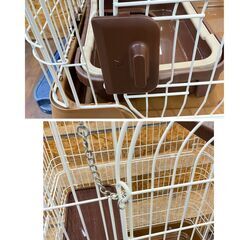 ジ478/  猫ゲージ キャットケージ ペットハウス　2段式 ブラウン 組立必要の画像