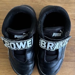 子供用シューズ17cm   【PUMAプーマ】 人工皮革/ブラック　子供靴　スニーカーの画像