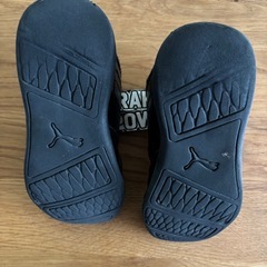 子供用シューズ17cm   【PUMAプーマ】 人工皮革/ブラック　子供靴　スニーカーの画像