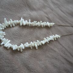 ネックレス　珊瑚　白の画像