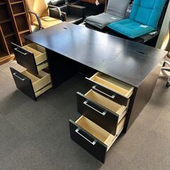 店頭引き渡し 中古 オフィスデスク 事務机 両袖デスク 引出し付 家具の画像