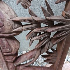 【右側のみ】配達可!! 欄間　松竹 1枚 木彫 彫刻 和室 床の間 らんま 昭和 リフォーム　古民家 アンティーク 建具 木製 インテリアの画像