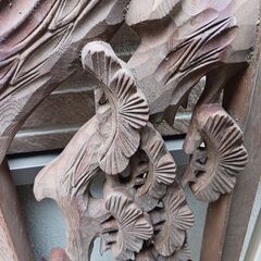 【右側のみ】配達可!! 欄間　松竹 1枚 木彫 彫刻 和室 床の間 らんま 昭和 リフォーム　古民家 アンティーク 建具 木製 インテリアの画像