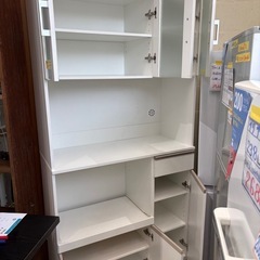 配送可【ニトリ】【食器棚 ホワイト】★ クリーニング済 【管理番号11211】桒の画像