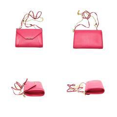 キミジマ  ショルダーバッグ ピンク  KIMIJIMA PARIS TOKYO 肩掛け Wチェーン Wフラップの画像