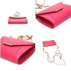 キミジマ  ショルダーバッグ ピンク  KIMIJIMA PARIS TOKYO 肩掛け Wチェーン Wフラップの画像