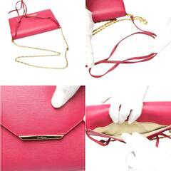 キミジマ  ショルダーバッグ ピンク  KIMIJIMA PARIS TOKYO 肩掛け Wチェーン Wフラップの画像