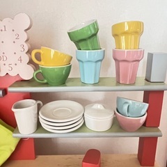 受渡決定
【美品】おままごとキッチンセット　食べ物＆食器＆お鍋一式セットの画像