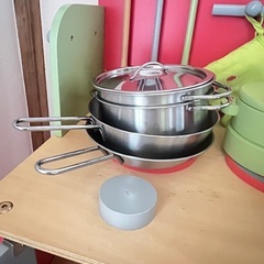 受渡決定
【美品】おままごとキッチンセット　食べ物＆食器＆お鍋一式セットの画像