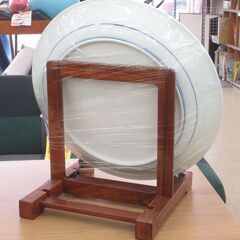 有田焼 神右衛門窯 飾り皿 60cm スタンド付き G-2455の画像