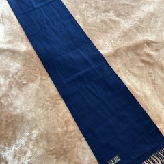 ダンヒルdunhillマフラー ストール ショール スカーフnavy ネイビー紺色系 darkblue ダークブルー青色系無地ロゴカシミヤ100%カシミア100%スコットランド製メンズmen’s男性用紳士の画像