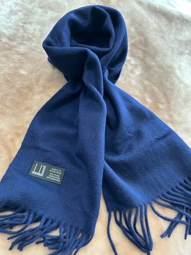 ダンヒルdunhillマフラー ストール ショール スカーフnavy ネイビー