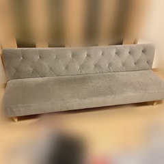  【美品】グレー
ソファベッド／2〜3人掛け✨折りたたみリクライニング付きの画像