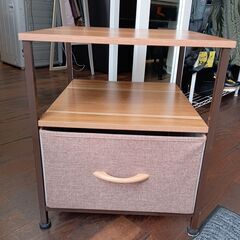 サイドチェスト　サイドテーブル　収納　引き出し　ファブリックチェスト　ブラウン　サイズ（約）幅40×奥40×高46　　■近隣配送無料 買取GO‼　栄和店の画像