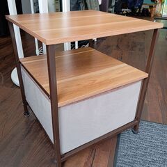 サイドチェスト　サイドテーブル　収納　引き出し　ファブリックチェスト　ブラウン　サイズ（約）幅40×奥40×高46　　■近隣配送無料 買取GO‼　栄和店の画像