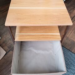 サイドチェスト　サイドテーブル　収納　引き出し　ファブリックチェスト　ブラウン　サイズ（約）幅40×奥40×高46　　■近隣配送無料 買取GO‼　栄和店の画像