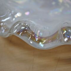 [1703]クラタクラフトグラス ガラス 菓子入れ 食器　ホワイトパールの画像