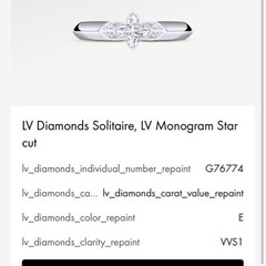 ルイヴィトン 指輪0.35ct LV ダイヤモンド ソリテール スターの画像