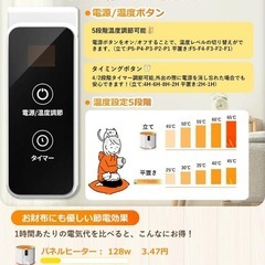 パネルヒーター❣️平置き両用 ケーブルカバー付き 足元ヒーター 遠赤外線 速暖の画像