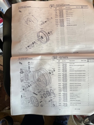 Ninja ZX7-RR カワサキレース用キットパーツ　サービスマニュアル　ZXR 750