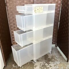 ① 無印良品 ポリプロピレン 収納ストッカー キャスター付2 幅18×奥40×高83cm ランドリー・キッチン 隙間収納☆札幌市 白石店  の画像