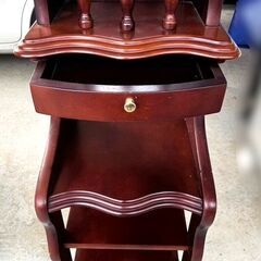 【B400】天然木/スリッパラック/ミラー付き/引き出し付き/玄関/収納/高さ170㎝/中古/現状品の画像