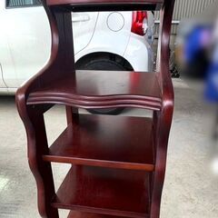 【B400】天然木/スリッパラック/ミラー付き/引き出し付き/玄関/収納/高さ170㎝/中古/現状品の画像