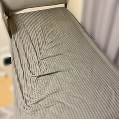 【美品】シングルベッドフレーム＋ポケットコイルマットレスセット　ホワイトの画像