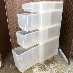 ② 無印良品 ポリプロピレン 収納ストッカー キャスター付2 幅18×奥40×高83cm ランドリー・キッチン 隙間収納☆札幌市 白石店  の画像