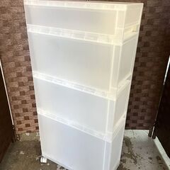 ② 無印良品 ポリプロピレン 収納ストッカー キャスター付2 幅18×奥40×高83cm ランドリー・キッチン 隙間収納☆札幌市 白石店  の画像