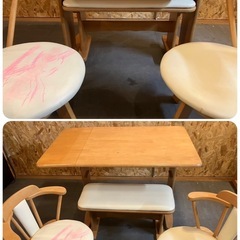 【中古】大阪引取歓迎　ダイニングテーブルセット【IK42】の画像