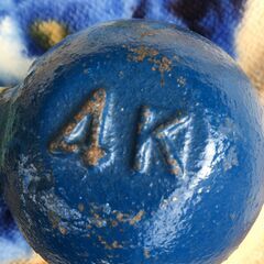 JM20429S)ダンベル4kg×2 幅：約23cm 高さ：約6cm   中古品【取りに来られる方限定】の画像