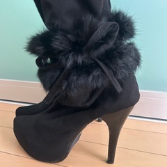 【PARAN】ロングブーツ（ファー付き）スエード素材 Lの画像