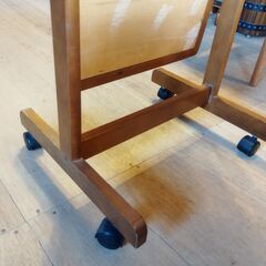 全身鏡 スタンドミラー キャスター付き 姿見 木製　/UJｰ1372 2Fの画像