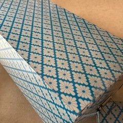 ブリキの衣装箱　衣装ケース　模様入り　昭和レトロの画像