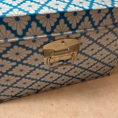 ブリキの衣装箱　衣装ケース　模様入り　昭和レトロの画像