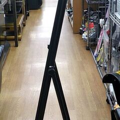スタンドミラー 幅38.5㎝ パイプスタンドミラー ブラック 姿見 全身鏡 西岡店の画像