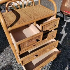 籐　ラタン　チェスト　4段の画像