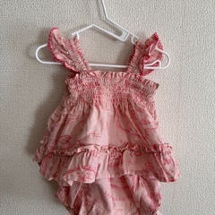 baby GAP フリル付きピンクセットアップ3-6monthの画像