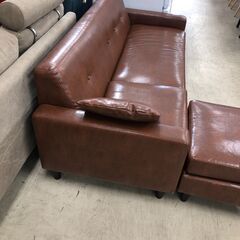 【ジャングルジャングル石津店】3人掛け　L字ソファー　ブラウン　おしゃれ　新生活 堺市 西区 堺区 石津の画像