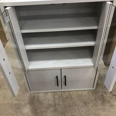 【ジャングルジャングル石津店】ミニ食器棚　キャビネット　木目　ホワイト　収納　サブ収納　　新生活 堺市 西区 堺区 石津の画像