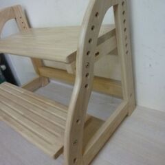 2-1-1　未使用/新品　組立済み　踏み台 ワイド 昇降 高さ調節 7段階 天然木 スツール 子供 木製 昇降 軽量 ステップ台 2段 の画像