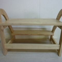 2-1-1　未使用/新品　組立済み　踏み台 ワイド 昇降 高さ調節 7段階 天然木 スツール 子供 木製 昇降 軽量 ステップ台 2段 の画像