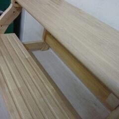 2-1-1　未使用/新品　組立済み　踏み台 ワイド 昇降 高さ調節 7段階 天然木 スツール 子供 木製 昇降 軽量 ステップ台 2段 の画像