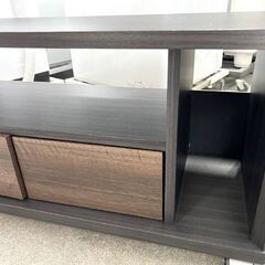 朝日木材加工 キャスター付きテレビ台 幅74×奥29×高37.5cm AS-EE740 アッシュグレー×ウォールナット TVボード☆札幌市 白石店 の画像